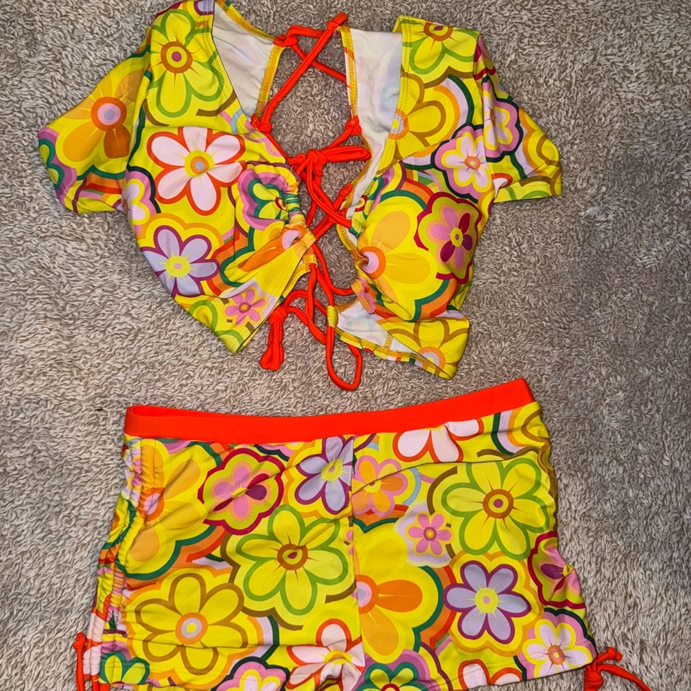 Colorful Floral Two-Piece Set